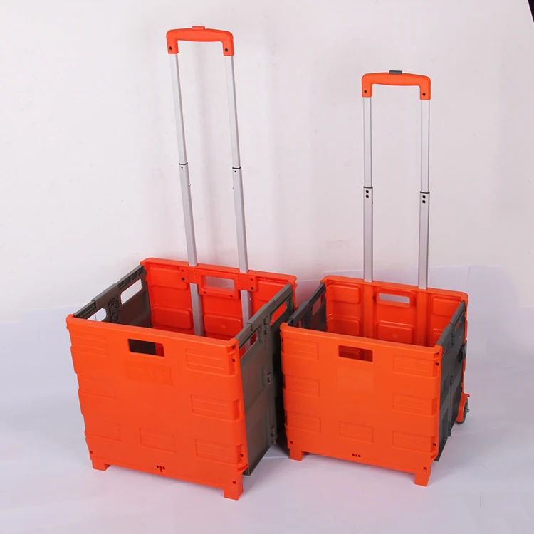 
Plastic pack n roll folding cart box trolley 