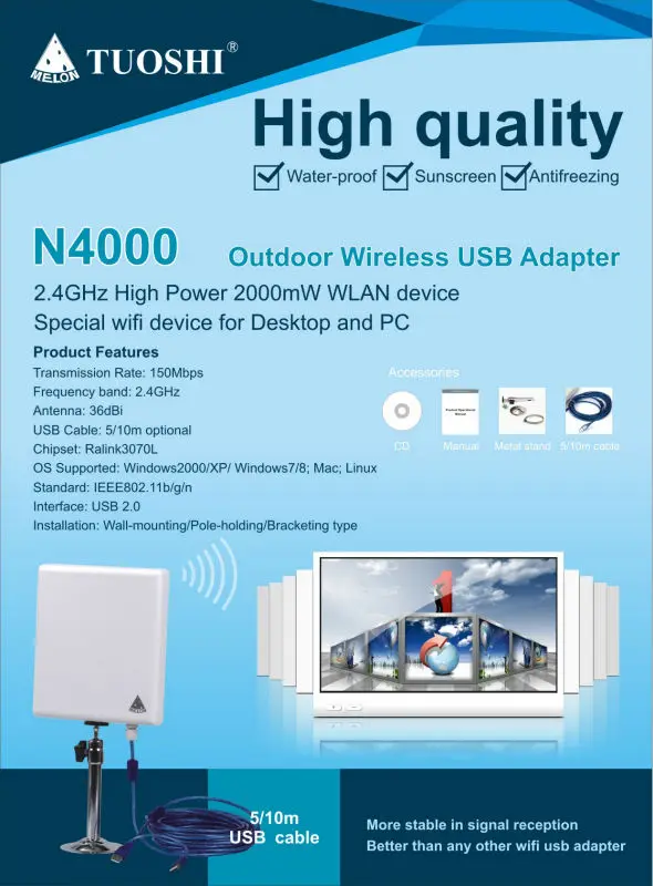 802.11N/B/G Беспроводной USB-адаптер чипсет Ralink3070 2.4Ghz 150Mbps