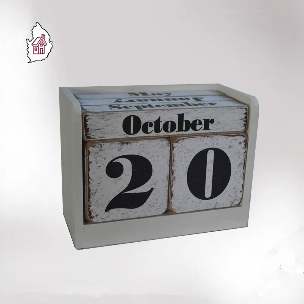 Wood Blocks Calendar Wood Desktop Calendar