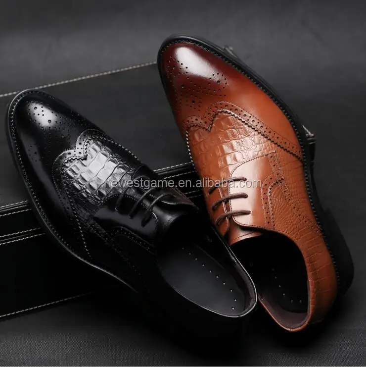 
Classic Business Trends man brogue dress shoes Crocodile leather shoes men big size 46 47 48 free shipping 