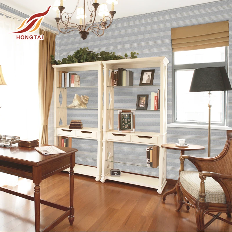 PVC self adhesive wall paper stripe waterproof decorative wallpaper for household