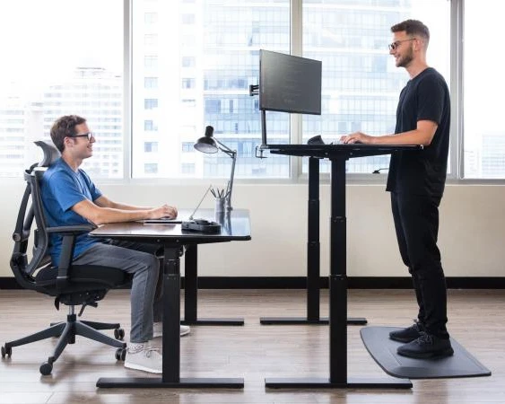 Dual motors three sections 640-1290mm electric height adjustable sit standing up desk