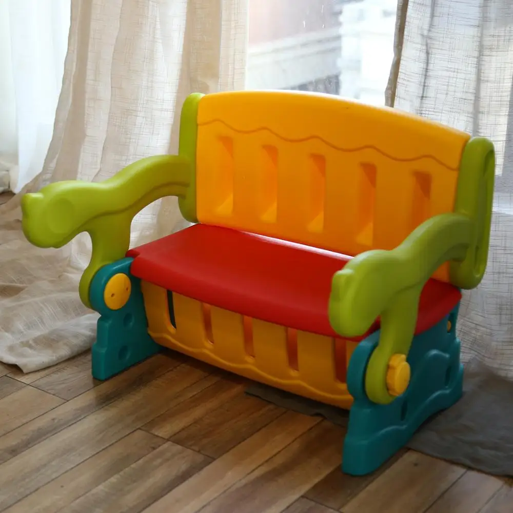 Home use Multifunction colorful table 3 in 1 Children kids Table & Bench & Storage