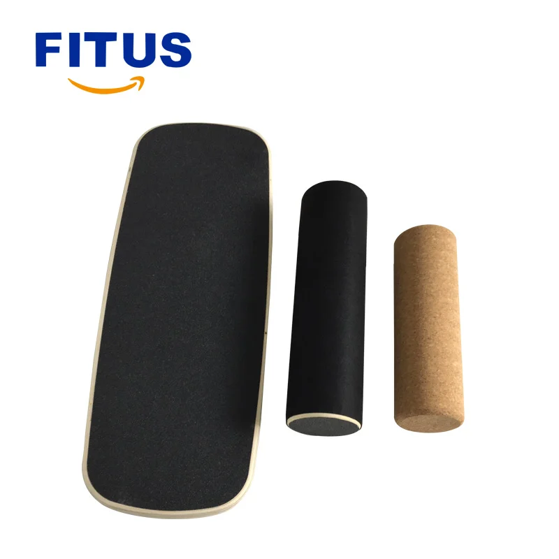 
FITUS Wooden Balance Board Premium Balance Trainer with Roller for Surf SUP Wakesurf Wakeskate Ski 