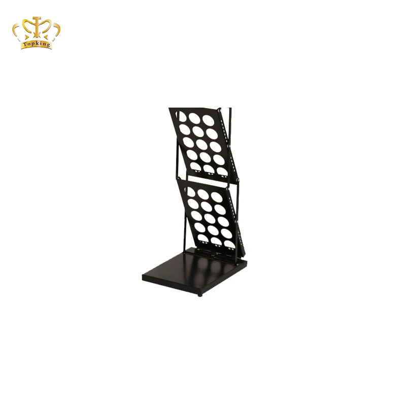Easy-to-Set-Up Iron Black Brochure Stand Practical Display Rack