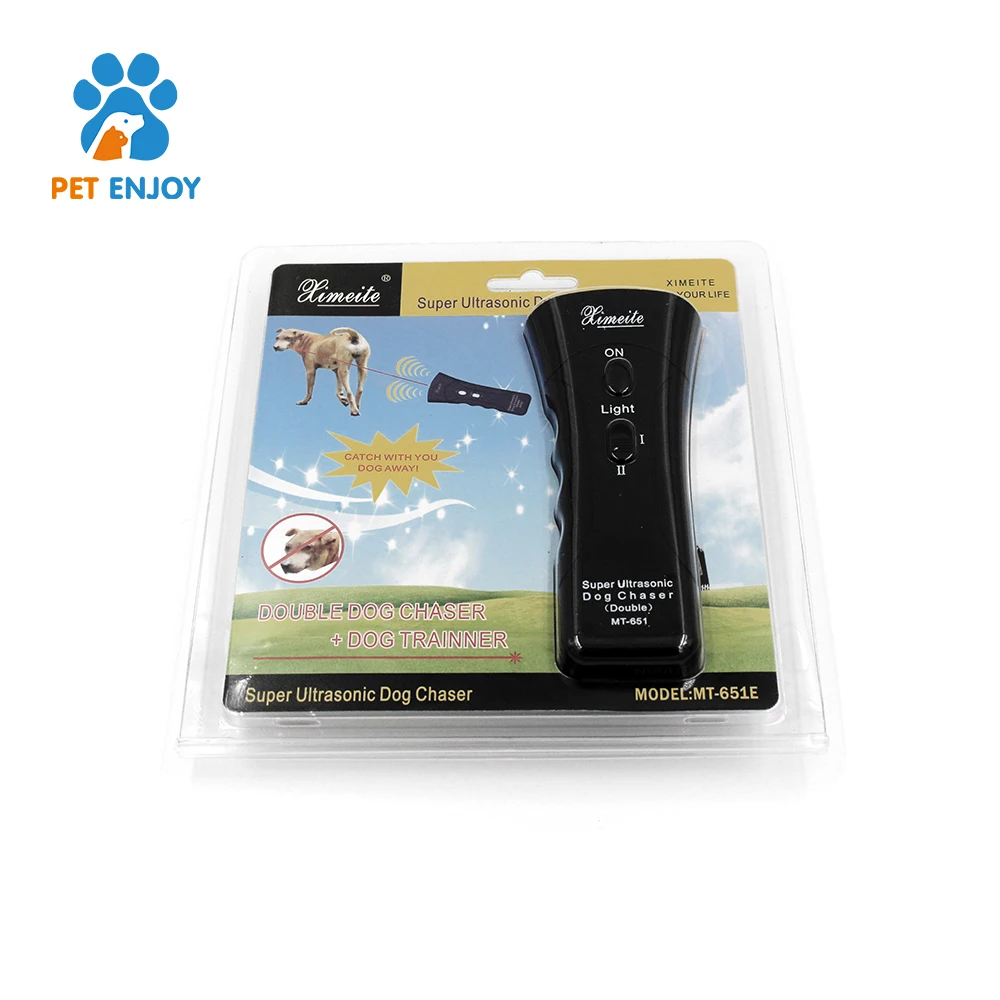 New Double-Headed LED Flash Light 3 in 1 Mode Ultrasonic Anti Dog Bark Device Handheld Repeller