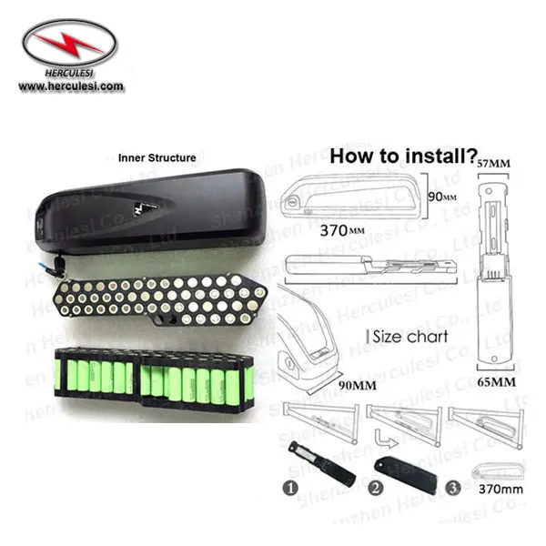 Fiets Accu 36V E Bike Battery 36V 10Ah Electric Bike Battery with Hailong Bateria Case