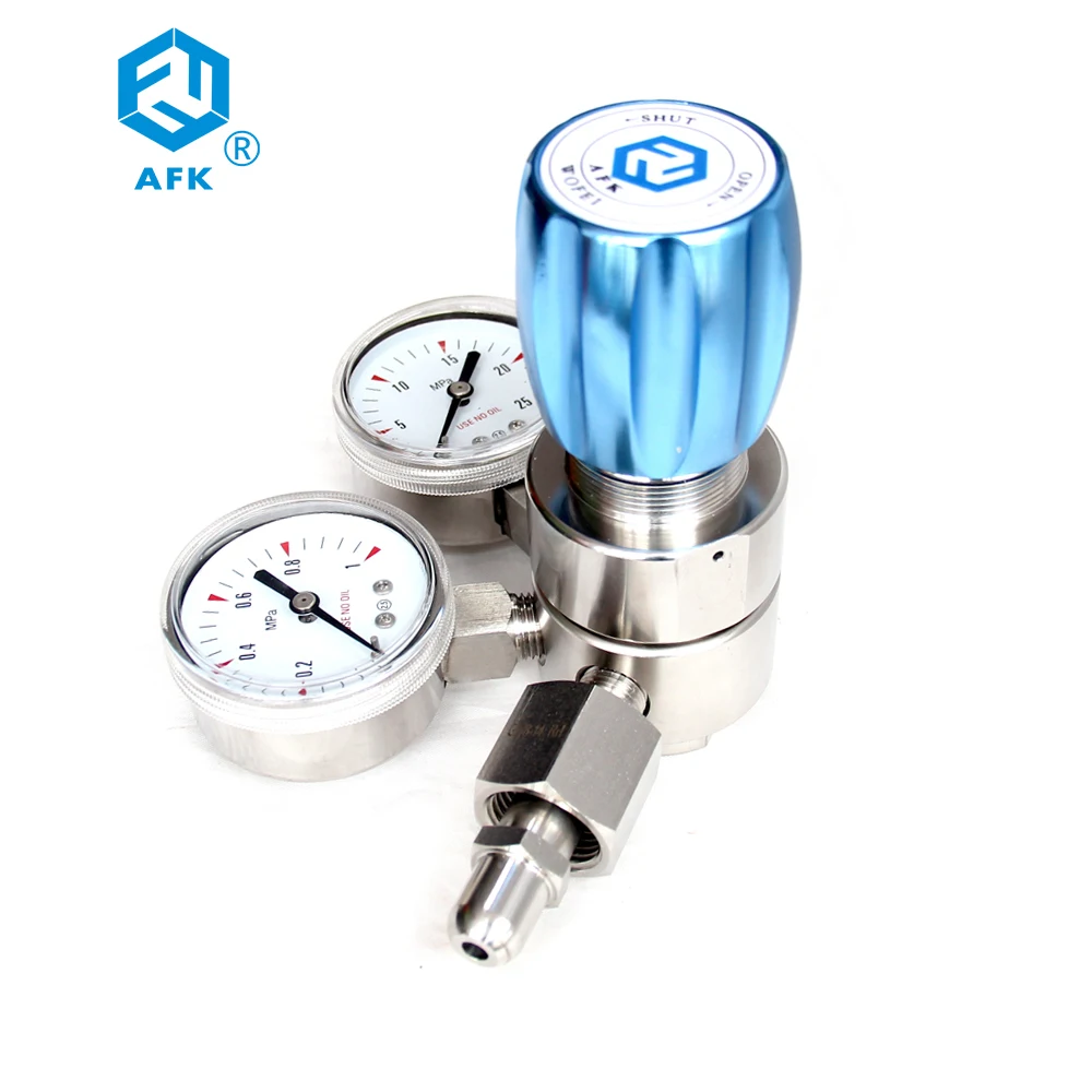 CGA 540 Stainless Steel Gas Regulator Helium with Manometer
