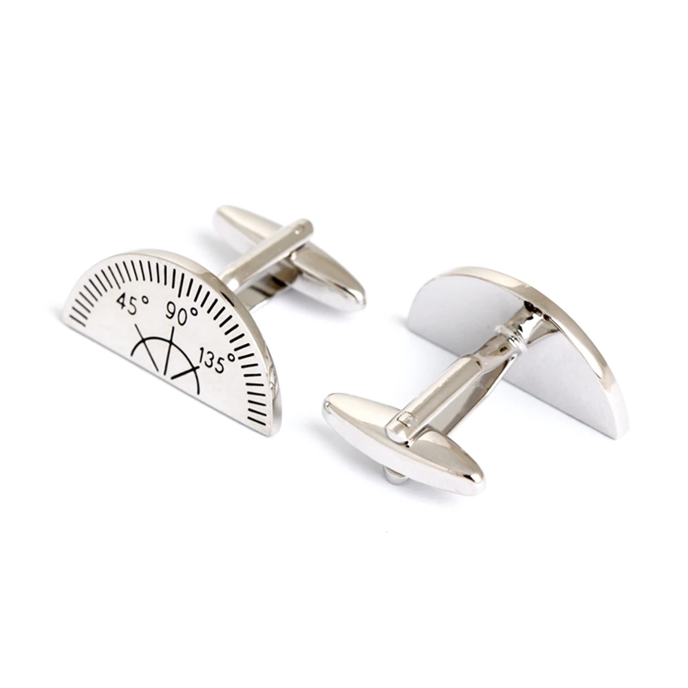 Protractor Cufflinks Engineer Architect Math Teacher Wedding Groom Valentines Day Gift