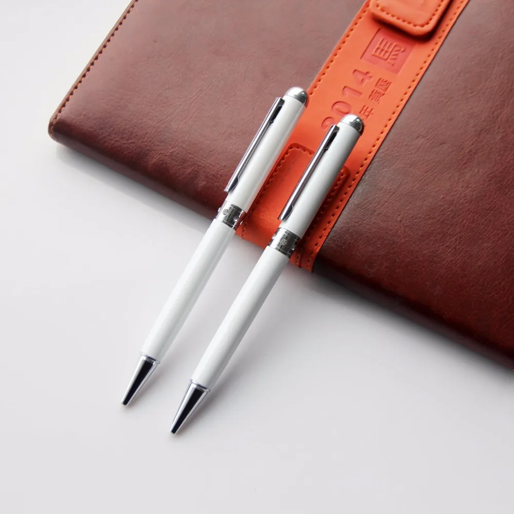 Fancy white pen Ballpoint Pen With Laser Pointer Light Pen uv led torch light