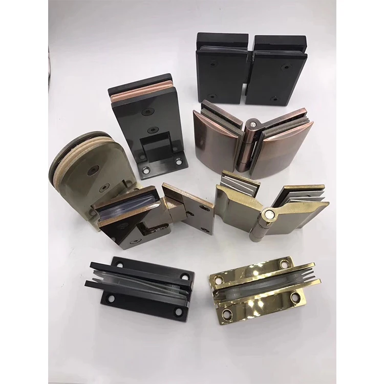 Double brass shower door pivot hinge for bathroom