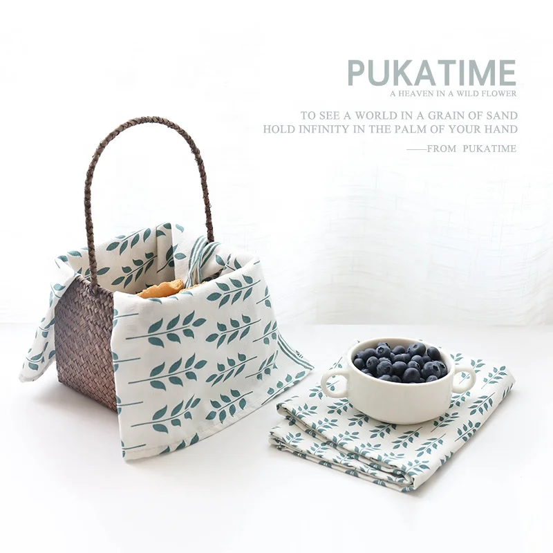 
New design high quality digital printing custom cotton linen home kitchen dish tea towel for sale 