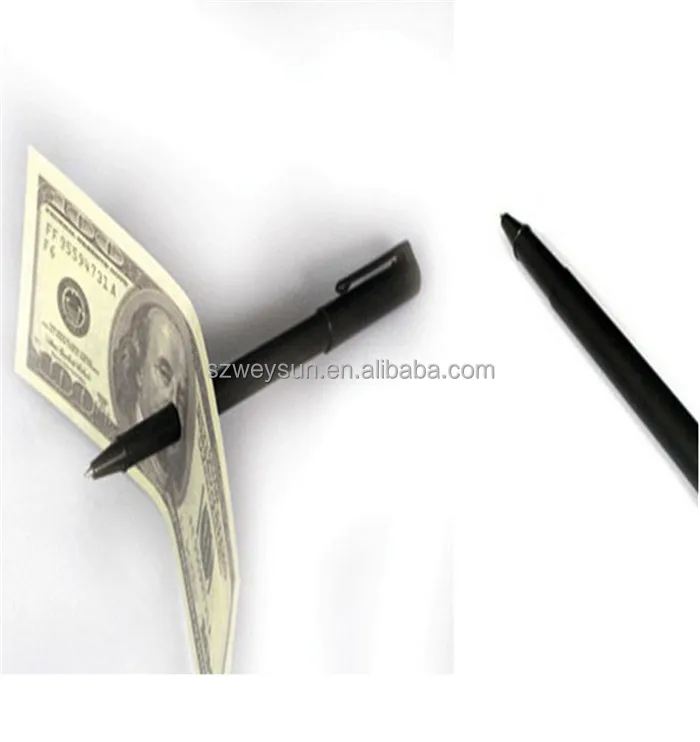 New Magic Trick Ball Pen Brand Black Magician Toy Thru Bill Penetration Dollar Bill Pen Trick