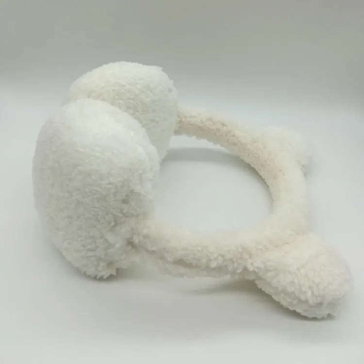 
2018 pure white berber fleece orecchiette earmuffs Winter warm fur earflap for children 