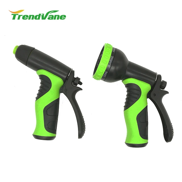 2018 new products soft grip ABS multi function garden hose brass water spray nozzle with variable flow controls