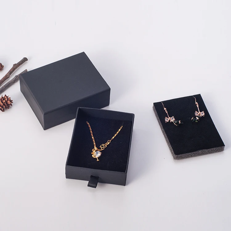
Custom handmade black cardboard paper jewelry packaging for bracelet 