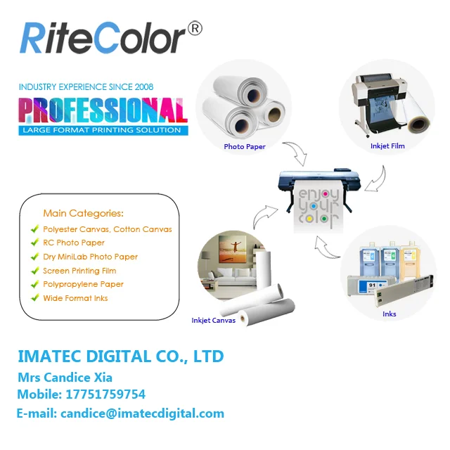 
380gsm Blank Artist Rolled Eco Solvent Poly Cotton Canvas For Inkjet Printing 