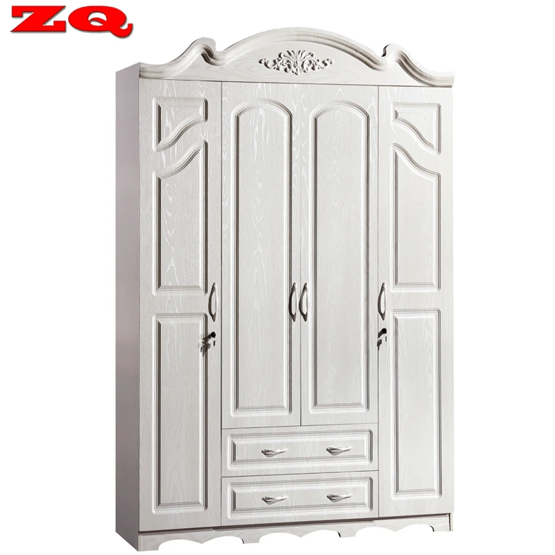 Foshan 4 Doors Bedroom Wardrobe Furniture full mdf plastic wardrobe clothes customization bedroom with drawers