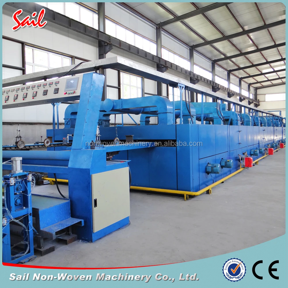 Nonwoven velour carpet hot setting stenter and back coating finishing machine