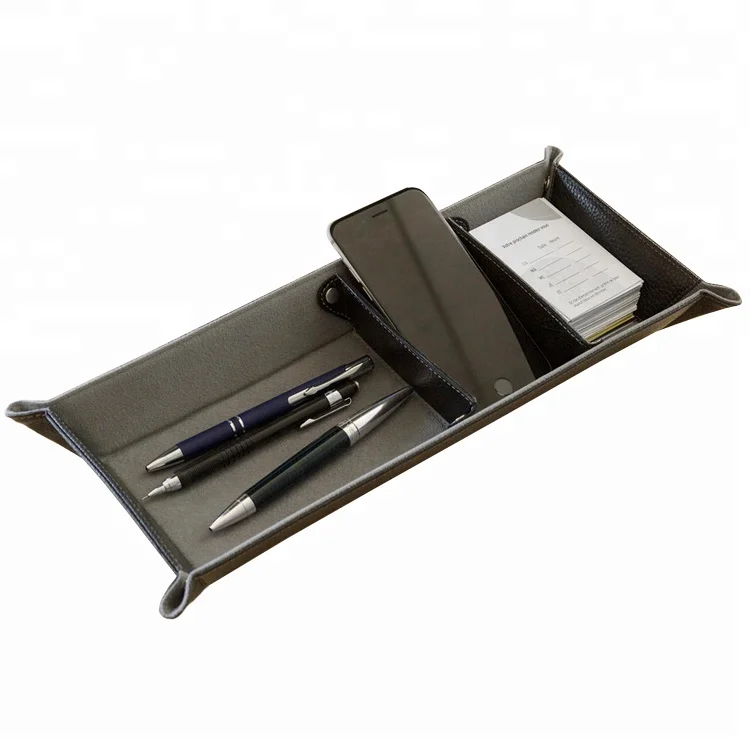 Текстурный столик из искусственной кожи Lychee, настольный комод, кошелек, лоток для хранения ювелирных изделий в офисе