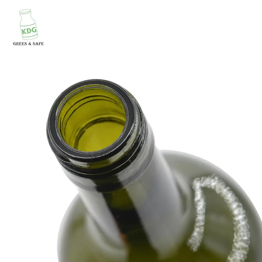 factory wholesale 750ml dark green wine glass bottle with screw top