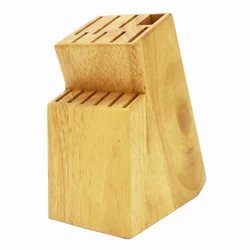 14 Slot Rubber Wood Knife Holder for Holding Knives