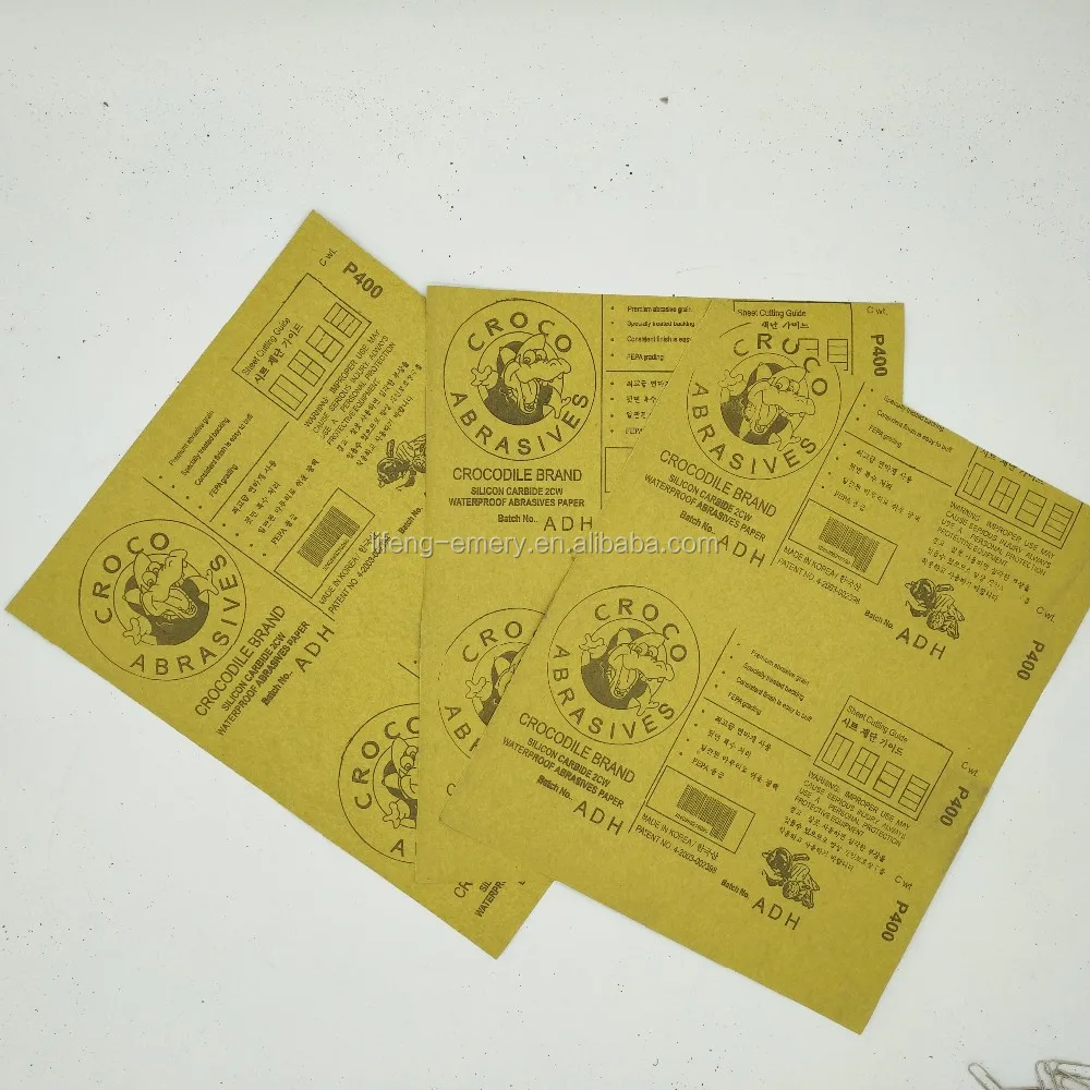 Croco quality  silicon carbide waterproof abrasive paper sanding paper sheet