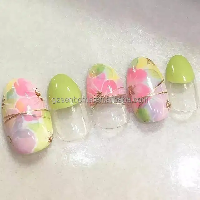 Senboma brightly colorful kiss acrylic nails acrylic nail tips wholesale