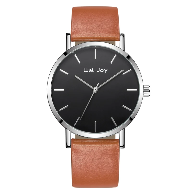 WJ-6494 Custom Own Brand Luxury Fashion Genuine Leather Watch OEM Men Simple Classical Wristwatch