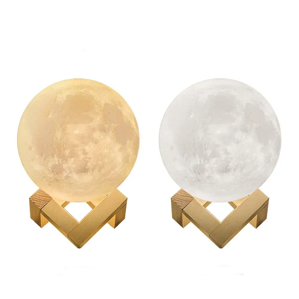 Cheap Price Portable Sensor Touch Slap Electric LED White 3D Print Moon Lamp for Room Decoration