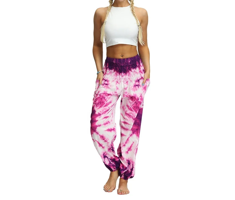 
Factory Supply Tie Dye Loose Women Harem Pants Plus Size Bohemian Style Belly Dance Pants Women Yoga Pants 