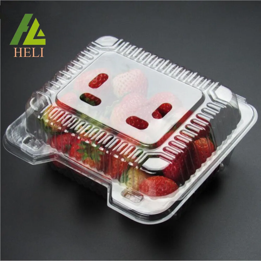 
500g Clear Plastic Biodegradable Fruit Strawberry Packaging Container 