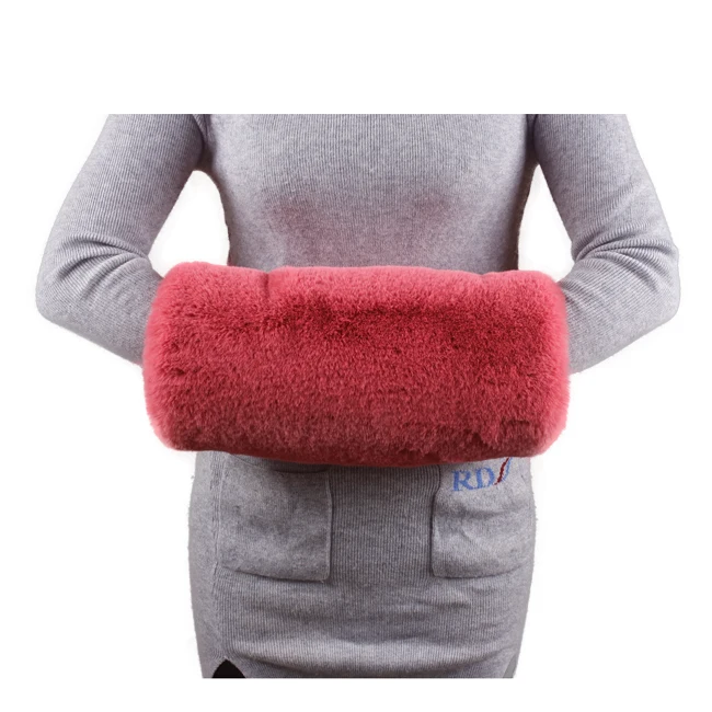 
Winter Protection Lady Khaki Fox Faux Fur Hand Warmer Muffs 