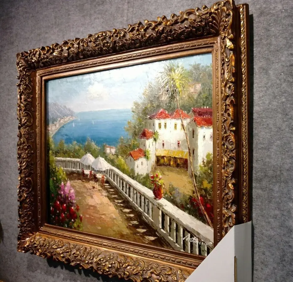 Fine Picture Frame antique Gold Ornate photo museum Oil Painting Wood