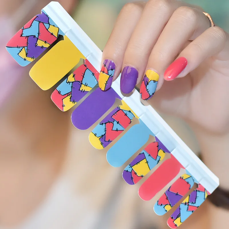 2021 Colorful nail polish strip 3D best art nail sticker