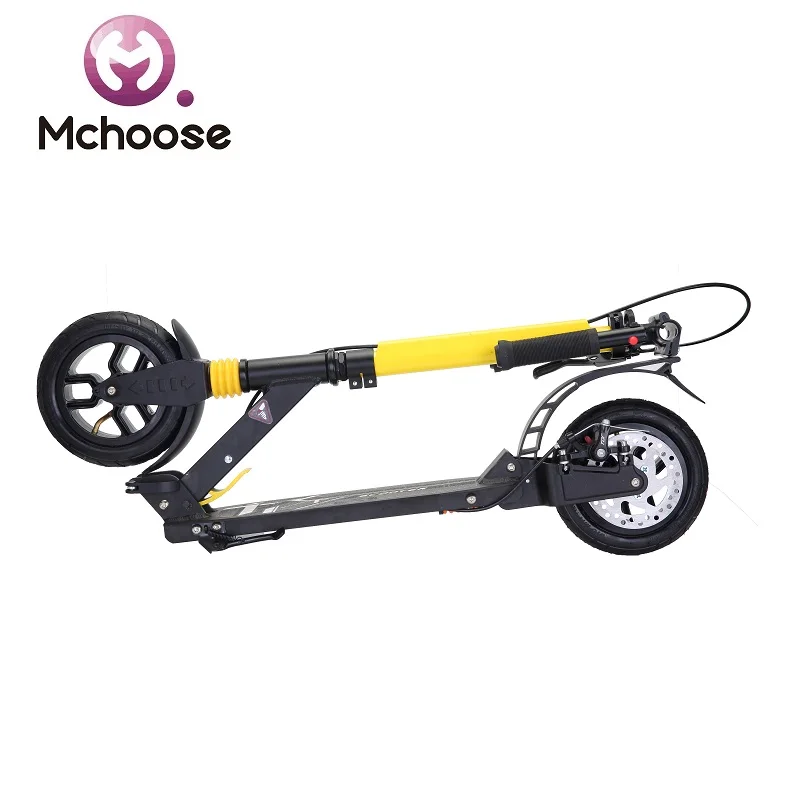 Aluminum Rubber Air Wheel Folding Adult Kick Scooter With Double Suspension