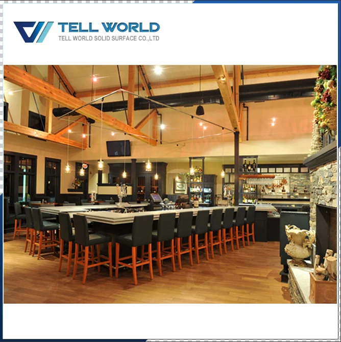 U shape acrylic solid surface bar counter top for sale for night club