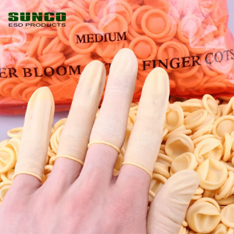 Factory Price Yellow Latex ESD Finger Cots