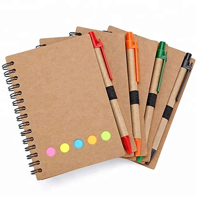 Promotional Customized Design Spiral Notebook with Pen Sticky Notes