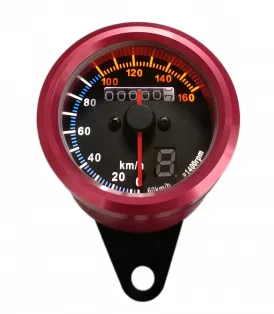 HAISSKY Retro Mini LED Light CG Motorcycle Speedometer
