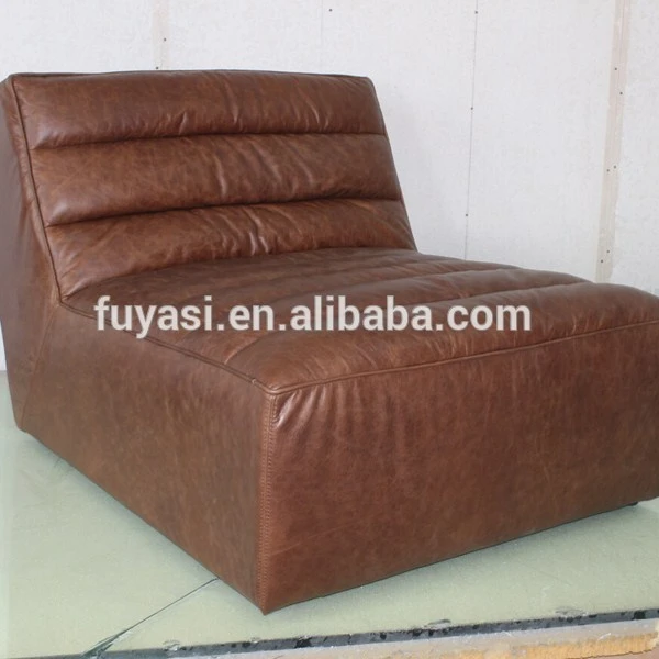 vintage brown leather cheese sectional couch