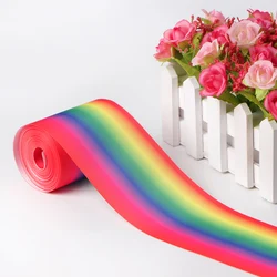 Hot sales 3 inch 75mm decorative rainbow grosgrain ribbons