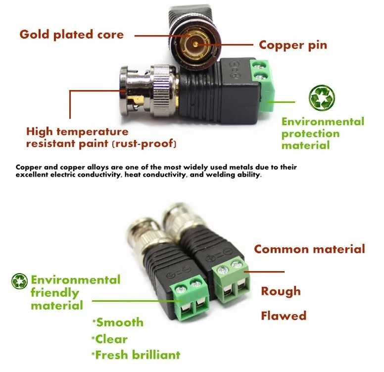 Video Balun for CCTV camera system with bnc