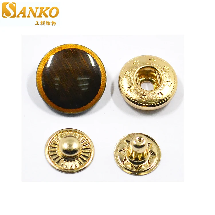 Decorative Snap Button Cover Colored Brushed Custom Metal Buttons Magnetic Round Nickel-free Eco-friendly Dry Cleaning Flatback