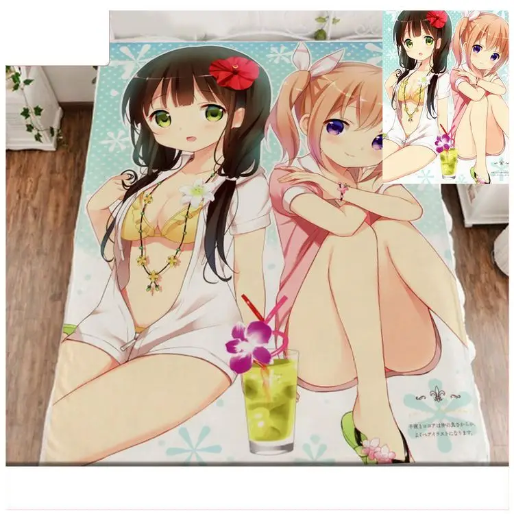 Новый порядок кролик какао хия японского аниме фланель кровать одеяло GZF352