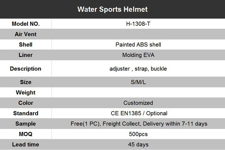 High quality helmet canoe kayak whitewater helmet lightweight safety water skiing helmets approved CE