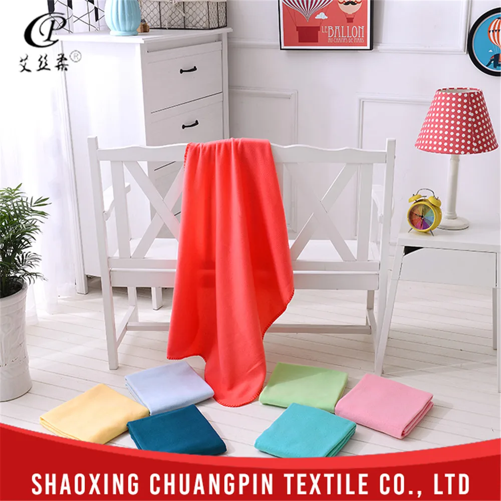 Chinese manufacturer custom cheap polyester blanket with embroidery LOGO polar fleece blanket Travel blanket