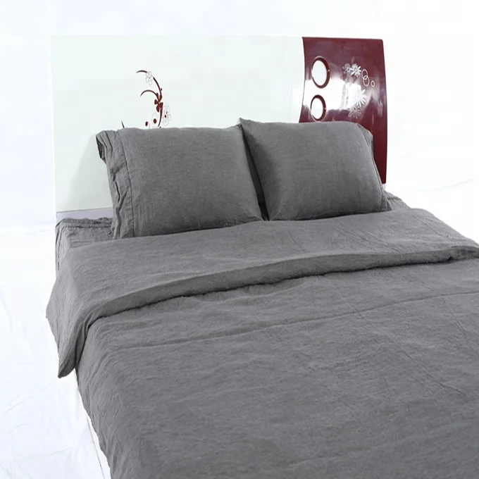 100% french flax linen bedding set pure linen comforter set duvet cover stone washed bed sheet bed sheet set wholesale
