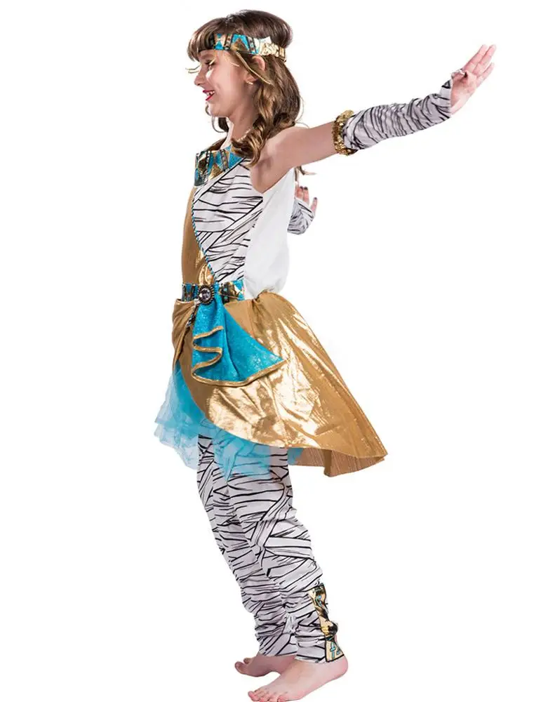 Pharaoh Mummy Cosplay Costume Halloween Dress For Kids