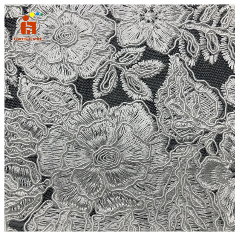 Cheaper Price Cord Lace Fabric New Design Embroidery Fabric White Cord Lace Fabric